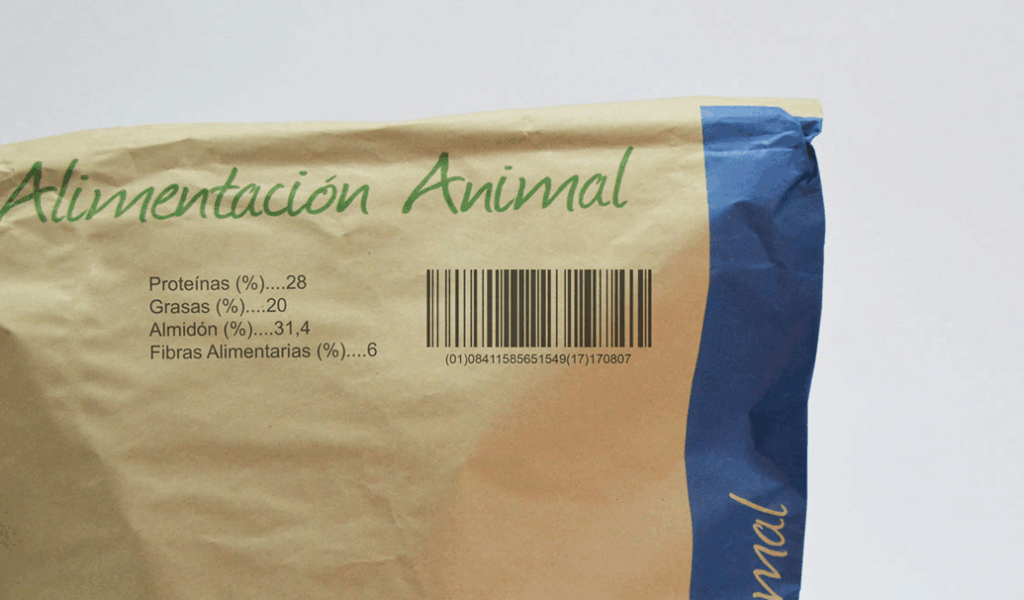 クラフト氏でできた袋に印字された文字とバーコード