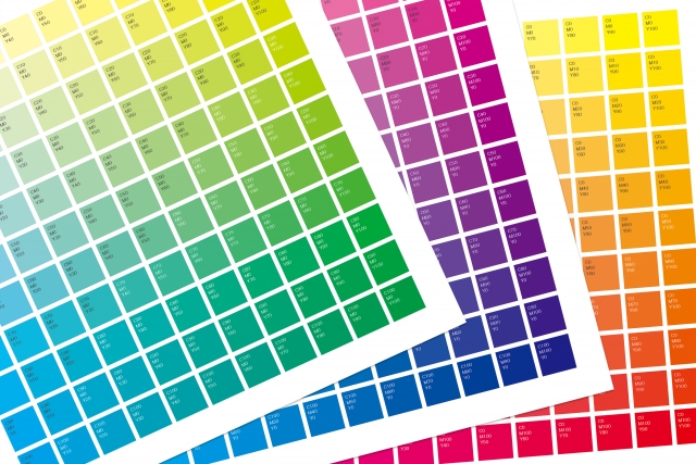 3枚のカラーチャート