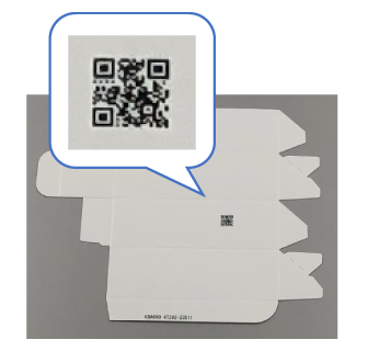 QRコードが印刷された化粧箱の展開図
