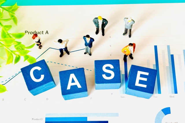 caseと書かれた青いブロック